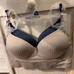 Nautica Seamless Contour Bra in Beige and Navy